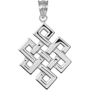 Fine Sterling Silver Japanese Endless Knot Pendant