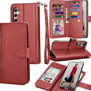 Galaxy S24 Plus Case, Galaxy S24+ Wallet Case, Tekcoo Luxury PU Leather ID Cash Credit Card Slots Holder Carrying Folio Flip Cover [Detachable Magnetic Hard Case] for Samsung S24 Plus 5G [Black]