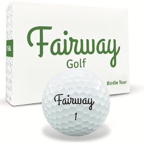 Birdie Tour Golf Balls | Optimized for Distance | Longer and Straighter Shots | Long Putting Alignment Aid | 3-Piece Ball | 1 Dozen (12 Balls)