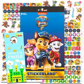 Paw Patrol Potty Training Stickers Bundle - Over 295 Paw Patrol Reward Stickers for Toddlers Plus Castle Door Hanger | Paw Patrol Stickers Party Favors