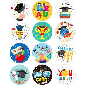 WhatSign 36Pcs Graduation Stickers for Kids Class of 2024 Graduation Label Stickers Graduation Gift Tag Labels for Kindergarten Preschool Gift Wrap Box Card Envelope Seals Grad Party Favors