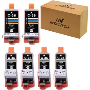 Compatible Ink Cartridges Replacement for Canon PGI-35 CLI-36 Work for pixma ip110 ip100 tr150 mini260 mini320 (Black-4nos, Color-2nos, 6-Pack)