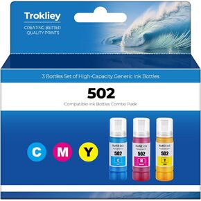 502 Ink Bottle Color Combo Pack ET-2760 ET-2850 ET-4760 ET-3850 Replacement for Epson 502 Ink Refill Bottle Color for Ecotank ET-4850 2760 ET-3760 ET-4760 ET2850 ET3850 Printer