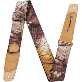 حزام جيتار مزود بفتحة للكابل وجيب لريشة الريشة، وحزام من النايلون للجيتار الصوتي/الكهربائي/الجهير مع ظهر قطني غير قابل للانزلاق، وإبزيم معدني، وطول قابل للتعديل in Kuwait