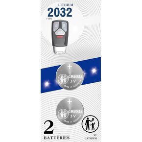 2Pack CR2032 2032 Remote Key FOB Battery Replacement for Audi 2016-2019 TT SQ5 Q7 A4 A5 TTS Quattro Allroad Sportback (FCC ID: IYZ-AK01 and PN’s: 4M0.959.754. CG, AK, AQ, QF, BD, AK01,76368