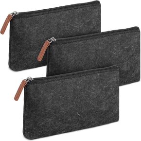 Mr. Pen- Pencil Case, Pencil Pouch, 3 Pc, Black Felt, Small Pencil Case, Pencil pouch Small, Pen Case, Pen Bag, Office Supplies, Canvas Pencil Case, Pencil Bags, Pen Pouch, Pencil Pouches with Zipper