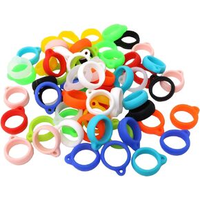 Honbay 66PCS Anti-Lost Silicone Rings Holder Silicone Bands Multipurpose Carrying Kit for Pens Device Office or Daily Sport (11 Color, Diameter: 13mm)