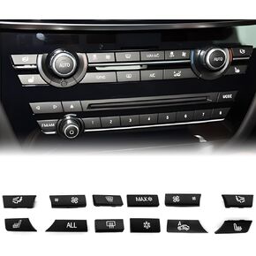 12PCS AC Buttons Climate Button Replacement A/C Heater Button Key Caps Switch Cover Repair Kit Compatible with BMW 5 6 7 F10 F01 F12 61319313923 931392
