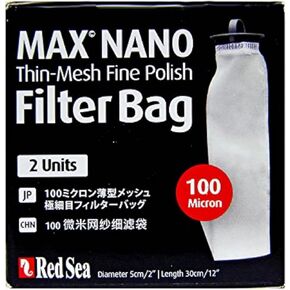 Red Sea Max Nano Replacement 100 Micron Thin-Mesh Fine Polish Filter Bag, 2 Pack (Red Sea Part # 40581)