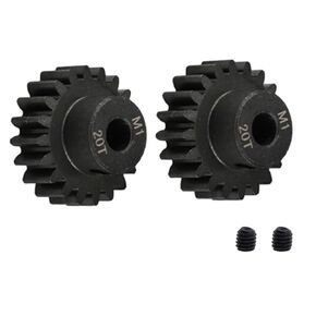2pcs HD Steel 20t Steel Mod 1 Pinion Gear 5mm for 1/8 HPI C1 SC Savage Flux Losi 8ight LST LST Muggy 4wd Associated RC-8 Parts