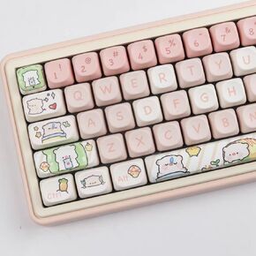 Cartoon Theme PBT Keycaps for Mechanical Keyboard,126 Keys Cute Dog Keycaps, Dye-Sublimation Keycaps MOA Profile Custom Keycaps for Cherry Gateron MX Switches Mechanical Gaming Keyboards
