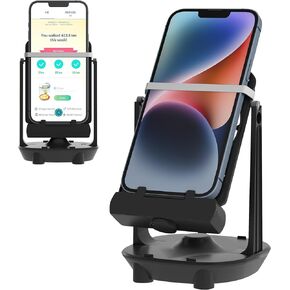 Seltureone Phone Swing Compatible for Po-ke-mon GO Plus Cellphone Pedometer Steps Counter Accessories, (Super Mute) (Support 2 Phones) Quick Steps Earning Device with USB Cable, Phone Holder- Black