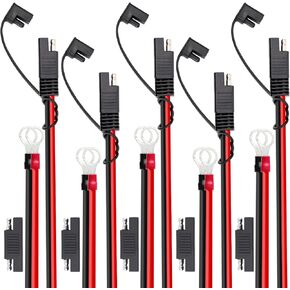 TMH Cable Connector 10 AWG - 1 FT for Battery Chargers and Maintainers with Quick-Connect 2 Pin SAE Connector to O-Ring Terminal 12V/24V for Motorcycle, Cars, Tractor 40A (2 Packs) in Kuwait