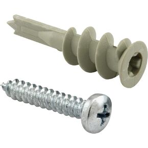 سحاب Prime-Line MP10554-50، 8، هيكل من النايلون، تصميم عالي التحمل (50 قطعة) مرساة ومسامير جدارية، رمادي