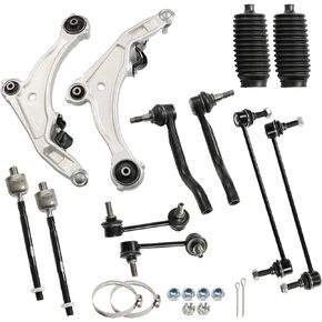 WFLNHB Set of 12 Front Lower Control Arm Ball Joint Tie Rod End Sway Bar Link LH & RH Kit Replacement for Nissan Maxima 2009-2014 12Pcs