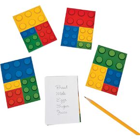 Fun Express - Toy Brick Notepads for Birthday - Stationery - Notepads - Notepads - Birthday - 24 Pieces