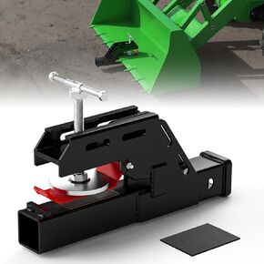 2024 New Upgraded Tractor Bucket Hitch Receiver with Non-Slip Pad, Clamp on Trailer Hitch 2" Ball Mount Receiver Adapter, Black Clamp on Bucket Hitch for Tractor, Bucket Trailer Hitch Attachment