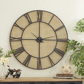 Deco 79 Traditional Metal Round Wall Clock, 16" x 3" x 16", Black
