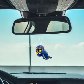 ZOSTLAND Cute Swing Ornament Car Auto Rear View Mirror Hanging Decoration Suspension Pendant Accessories Applicable to Car Truck Suv (Blue Diver)