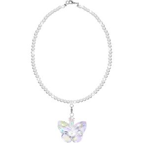 Crystal Glass Butterfly Car Mirror Decor Hanging, Automotive Rear View Mirror Hanging Prisms for women Interior Crystal Ornament Pendant for All Cars' Rearview Mirror Accessories