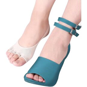 Angzhili 2 Pair Women Ladies Summer Peep Toe Socks Open Toe Socks Invisible Liner Fashion Breathable Open-Toed Liner Socks No Show with Nonslip Heel Grip(Skin Color, 2 Pair)