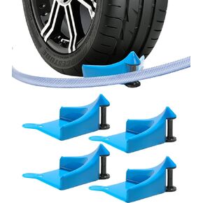 4 Pcs Car Hose Guide,Tire Hose Roller for Car Washing,Car Wheel Rolling System Tool,Car Plastic Wash Tool to Preventing Stucking and Snagging Under Tires