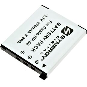 SDNP60 Lithium-Ion Rechargeable Battery - Ultra High Capacity (3.7V 800 mAh) - Replacement for Casio NP-60 Battery For Casio Exilim EX-FS10, EX-S10, EX-S12, EX-Z9, EX-Z29, EX-Z80, EX-Z85, EX-Z90
