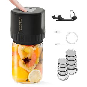 Yinuoday Mason Jar Vacuum Sealer Electric Vacuum Sealing Machine Compatible with Wide and Regular Mouth Lid Auto- Stop Jar Vacuum Sealer with Opener 5 Pairs of Lids for Food Storage in Kuwait