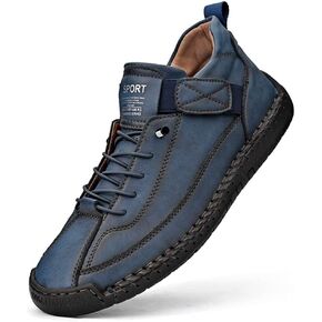 mitvr Mens Casual Leather Shoes Ankle Chukka Boots Slip On Mid top Walking Driving Loafer Shoes