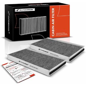A-Premium 2-PC Cabin Air Filter with Activated Carbon Compatible with BMW 525i, 525xi, 528i, 528i xDrive, 528xi, 530i, 530xi, 535i, 535i GT, 535i xDrive, 535xi, 545i, 550i, 645Ci, 650i, M5, M6