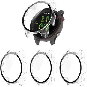 حافظة واقية لـ Garmin Forerunner 255S/Forerunner 255S غطاء حافظة موسيقى ممتص للصدمات رفيع للغاية وواقي كامل من مادة TPU لملحقات الموسيقى Forerunner 255S/255S (3 أسود)