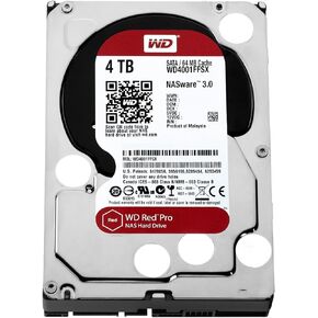 محرك الأقراص الصلبة WD Red Pro NAS سعة 4 تيرابايت - 7200 دورة في الدقيقة SATA 6 جيجابايت/ثانية وذاكرة تخزين مؤقت 64 ميجابايت 3.5 بوصة - WD4001FFSX
