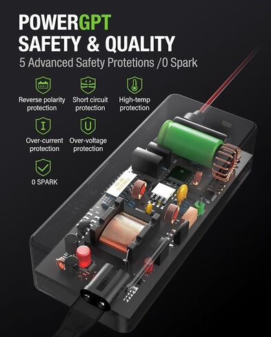 14.6V 5A Smart Charger for 12V LiFepo4 Lithium Battery, Fast Charger with Alligator Clips for 12.8 Volt Lipo Lithium Iron Phosphate Battery LFP Rechargeable Batteries in Saudi Arabia