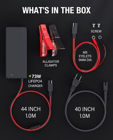 14.6V 5A Smart Charger for 12V LiFepo4 Lithium Battery, Fast Charger with Alligator Clips for 12.8 Volt Lipo Lithium Iron Phosphate Battery LFP Rechargeable Batteries in Saudi Arabia