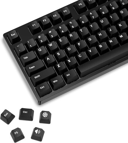 أغطية مفاتيح كلاسيكية باللون الأسود 137 بلون الكرز باللون الأبيض وصبغ التسامي الفاخر PBT مجموعة عالمية ذات طراز بسيط للوحة المفاتيح الميكانيكية غير الشفافة المتوافقة مع Cherry MX وGateron وKailh in Kuwait