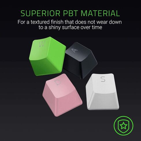 مجموعة ترقية Razer PBT Keycap - متوافقة مع الإضاءة الخلفية (مادة فائقة مقاومة لللمعان PBT، قالب مزدوج مع خط رفيع للغاية) كوارتز in Saudi Arabia