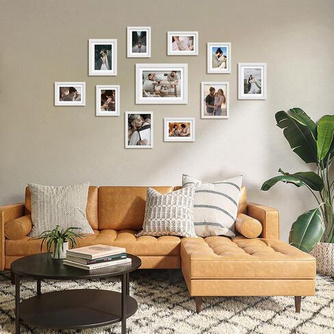 HappyHapi 5x7 Picture Frames, 7 Pack Photo Frames, Display Pictures 5x7 without Mat or 4x6 with Mat, Wall Hanging Photo Frame or Tabletop Display (White) in Saudi Arabia