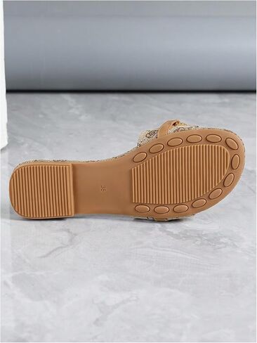 Verdusa Women's Slip On Flat Sandals Metallic Flat Summer Sandals in Saudi Arabia