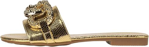 Verdusa Women's Slip On Flat Sandals Metallic Flat Summer Sandals in Saudi Arabia