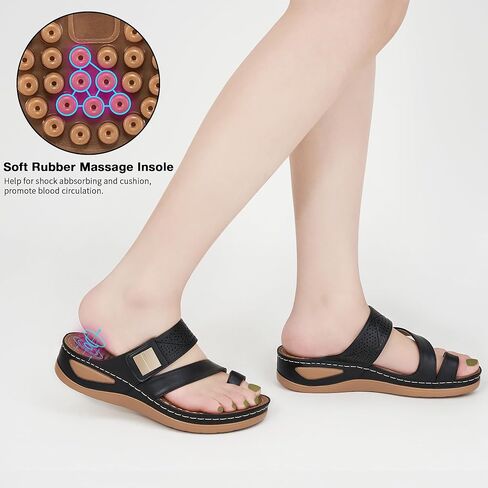 FUDYNMALC Womens Sandals Wedge Shoes: Comfortable Orthopedic Sandals for Women Casual Summer Dressy Flip Flops Beach Walking Sandals in Kuwait