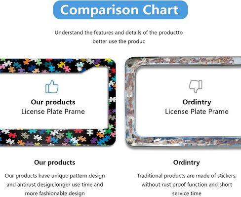 2 Pack Golden Marble License Plate Frame Holder Cover Car Accessories, Marble Black White Aluminum Car Tag Frame with 4 Holes Screws Novelty Auto Car Tag Decoration Accessory Gift for Women Men Female in Saudi Arabia