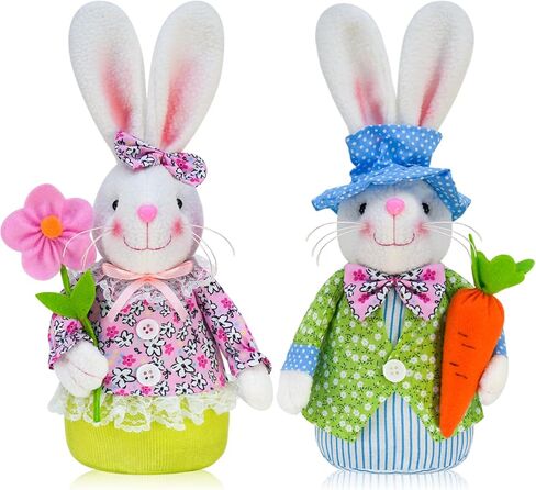 ديكورات أرنب عيد الفصح جنوم للمنزل، ديكورات الربيع، هدايا الربيع، ديكور مصنوع يدويًا من السويدية، تومتي قزم، دمية أرنب محشوة، قطيفة مع جزر وهدايا الزهور للأطفال in Kuwait