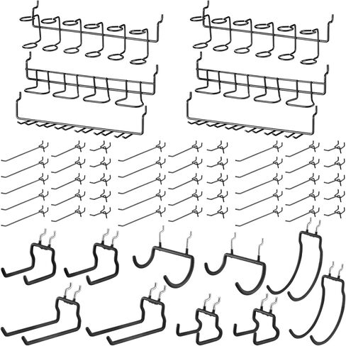 مجموعة خطافات بيجبورد معدنية مكونة من 66 قطعة، بما في ذلك خطافات وشماعات وحوامل كماشة بيجبورد وخطافات، ومنظمات إكسسوارات بيجبورد وتخزينها لغرفة الحرف اليدوية والمكتب ومنضدة العمل in Kuwait