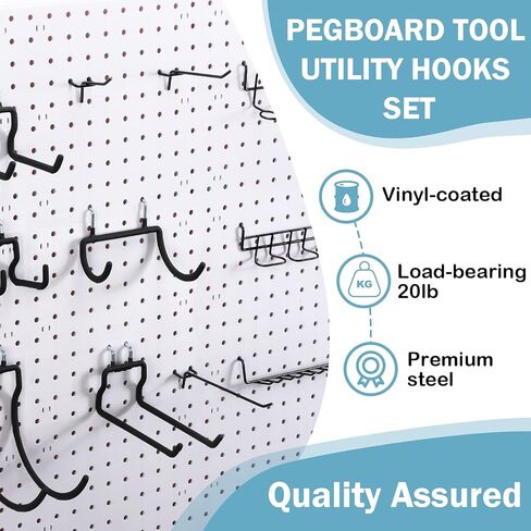 مجموعة خطافات بيجبورد معدنية مكونة من 66 قطعة، بما في ذلك خطافات وشماعات وحوامل كماشة بيجبورد وخطافات، ومنظمات إكسسوارات بيجبورد وتخزينها لغرفة الحرف اليدوية والمكتب ومنضدة العمل in Kuwait