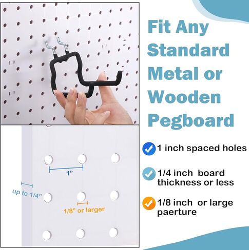 مجموعة خطافات بيجبورد معدنية مكونة من 66 قطعة، بما في ذلك خطافات وشماعات وحوامل كماشة بيجبورد وخطافات، ومنظمات إكسسوارات بيجبورد وتخزينها لغرفة الحرف اليدوية والمكتب ومنضدة العمل in Kuwait