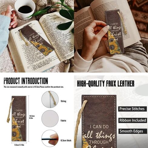 Bible Cover and Bookmarks Leather Bible Carry Case with Zipper Waterproof Church Bag for Men Women Size M-2XL in Saudi Arabia
