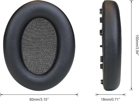 استبدال وسائد الأذن لسماعات الرأس Sony WH-1000XM3 (WH1000XM3) فوق الأذن، وسائد الأذن مع إسفنج ميموري عازل للضوضاء عالي الكثافة، جلد بروتين ناعم - أسود in Kuwait