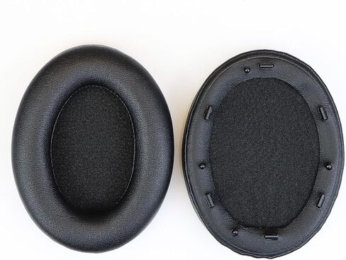 استبدال وسائد الأذن لسماعات الرأس Sony WH-1000XM3 (WH1000XM3) فوق الأذن، وسائد الأذن مع إسفنج ميموري عازل للضوضاء عالي الكثافة، جلد بروتين ناعم - أسود in Kuwait
