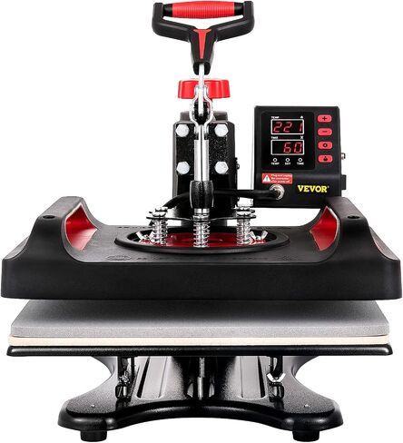 VEVOR Pro Heat Press Machine, 12 x 15 Inches, Fast Heating, 5 in 1 Combo 360 Swing Away Digital Sublimation T-Shirt Vinyl Transfer Printer with Anti-Scald Surface, Hat, Mug, Plate, ETL Listed, Black in Saudi Arabia