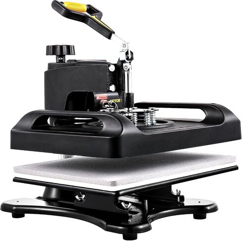 VEVOR Pro Heat Press Machine, 12 x 15 Inches, Fast Heating, 5 in 1 Combo 360 Swing Away Digital Sublimation T-Shirt Vinyl Transfer Printer with Anti-Scald Surface, Hat, Mug, Plate, ETL Listed, Black in Saudi Arabia